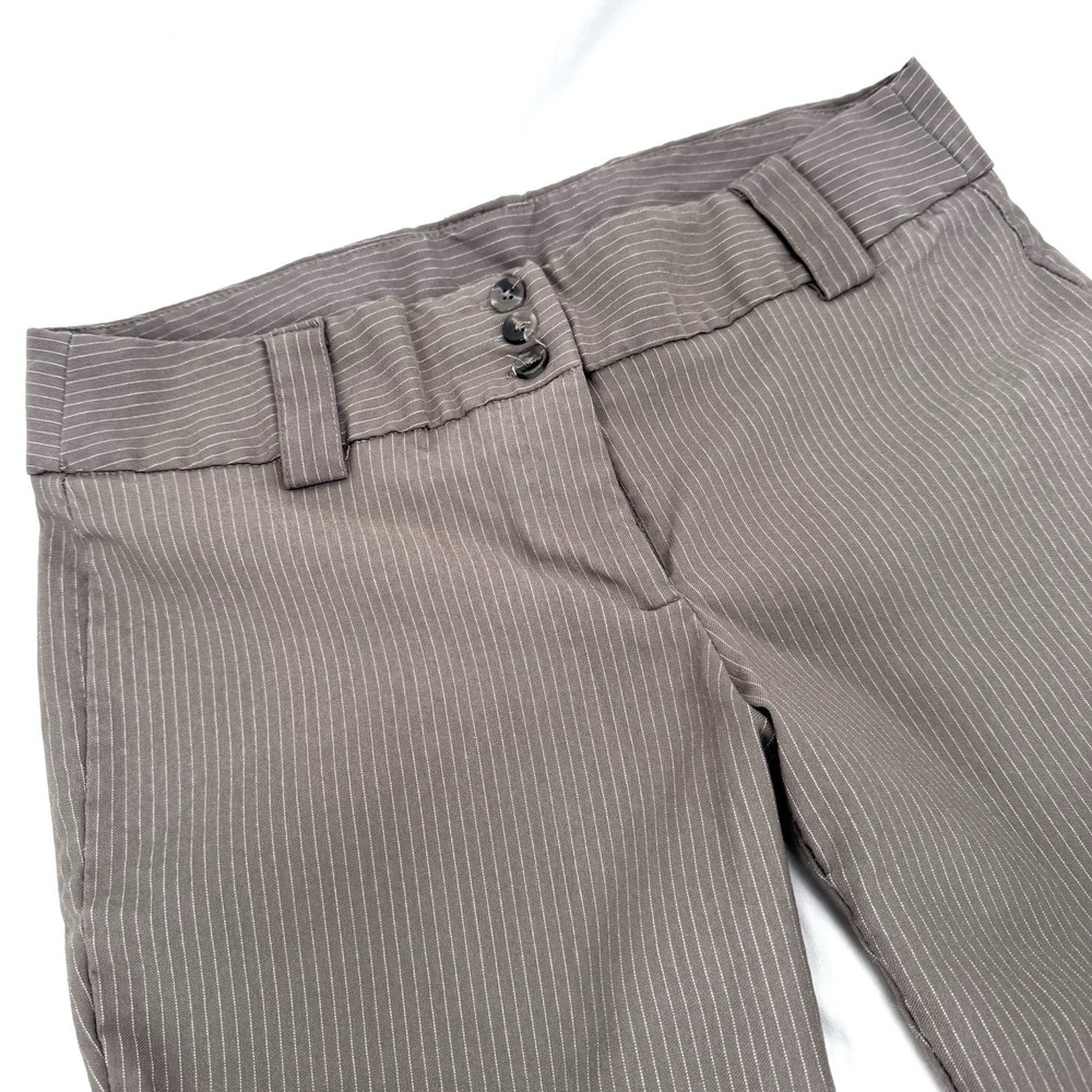 Forever 21 Pinstripe Pants Women L 2000s Y2K Trousers Office Career Stretch Gray